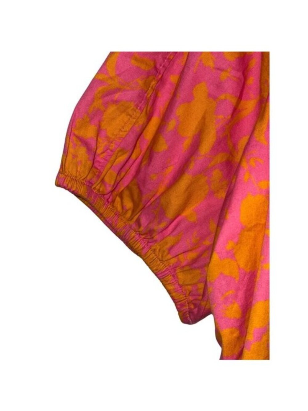 Free Assembly Womens Floral Pink & Orange Dress XXL 100% Cotton Made In India - Picture 8 of 11
